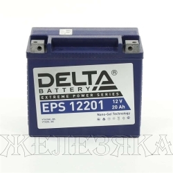 Аккумулятор для мотоциклов DELTA 12V 20а/ч GEL EPS 12201 YTX20L-BS обр.полярность залит заряжен