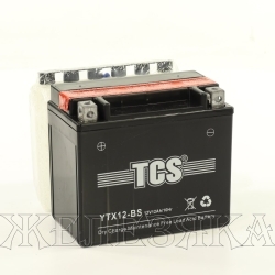 Аккумулятор для мотоциклов TCS 12V 12 а/ч AGM YTX12-BS cухоз.+электр