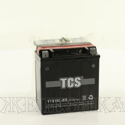 Аккумулятор для мотоциклов TCS 12V 16а/ч AGM YTX16L-BS обр.полярн cухоз.+электр