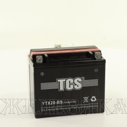 Аккумулятор для мотоциклов TCS 12V 20а/ч AGM YTX20-BS обр.пол.cухоз.+электр