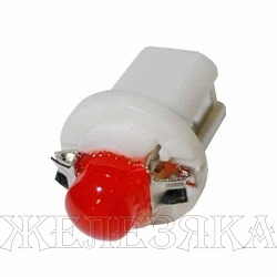 Автолампа 12V B8.5d 1.2W RED светодиод с патроном