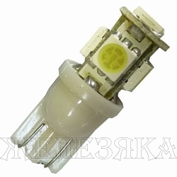 Автолампа 12V W2.1x9.5d 5W МАЯК WHITE T10 светодиод