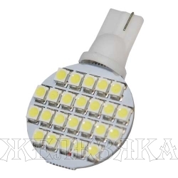 Автолампа 12V W2.1x9.5d 5W SUPER WHITE 24LED плоский светодиод