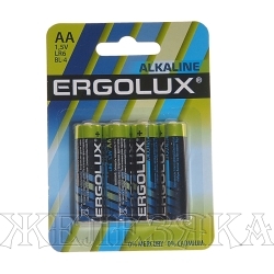 Батарейка АА ERGOLUX ALKALINE 1,5V 4шт