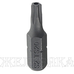 Бита TORX PLUS TS20H (IPR20) L=25мм 1/4" 5 лучей с отверстием JTC