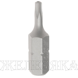 Бита TORX Т09H L=25мм 1/4" с отверстием JTC