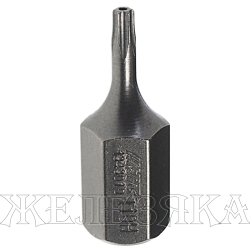 Бита TORX Т10H L=25мм 1/4" с отверстием JTC