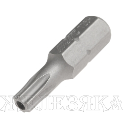 Бита TORX Т25H L=25мм 1/4" с отверстием JTC