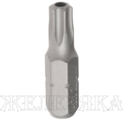 Бита TORX Т27H L=25мм 1/4" с отверстием JTC