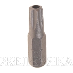 Бита TORX Т30H L=25мм 1/4" с отверстием ROCKFORCE