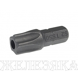 Бита TORX TS50Hх25мм 1/4" 5-ти гранная с отверстием JTC