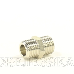 Бочонок M1/4"-M1/4" никелированный латунь STOUT