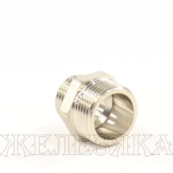 Бочонок переходной M3/4"-M1/2" никелированная латунь STOUT