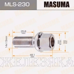 Болт колеса М14х1.5/27/48 сфера ключ 17 AUDI,SEAT,SKODA,VW сфера MASUMA