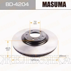 Диск тормозной MAZDA 6 05- передний MASUMA (к-т 2шт)