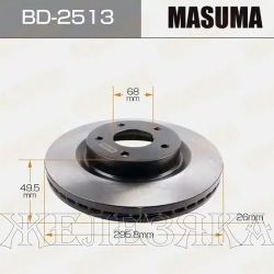 Диск тормозной NISSAN Teana III (RUS) 14- передний MASUMA (к-т 2шт)