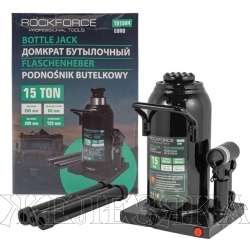 Домкрат гидравлический RF-T91504EUROбутылочный с клапаном 15т (выс.подъема 230-460мм) ROCKFORCE /1/2