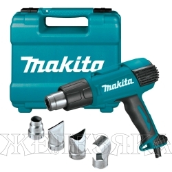 Фен 2000Вт,50-650°С,280/500/550л/мин.,набор насадок,кейс MAKITA