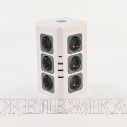 Фильтр сетевой 1.5м 3500Вт 16А 12 розеток,3 USB,1 TYPE-C белый STEKKER