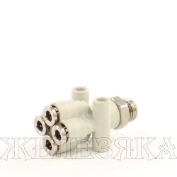 Фитинг цанга-коллектор G1/8-4L-P=4мм