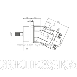 Гидромотор 210серия 12см3 реверс (ISO 3019/2 4отв, вал шпонка ф20k6) PSM