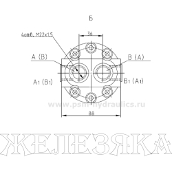 Гидромотор 210серия 12см3 реверс (ISO 3019/2 4отв, вал шпонка ф20k6) PSM