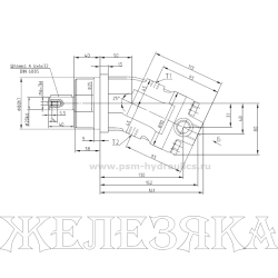 Гидромотор 210серия 12см3 реверс (ISO 3019/2 4отв, вал шпонка ф20k6) PSM