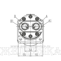 Гидромотор 310серия 28см3 реверс (ISO 3019/2 4отв, вал шпонка ф20k6) PSM