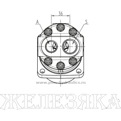 Гидронасос 310серия 12см3 правый (ISO 3019/2 4отв, вал шпонка ф20k6) PSM