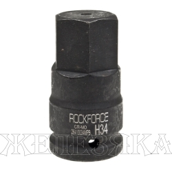 Головка-бита 34мм 3/4" 6-гранная ударная L=84мм ROCKFORCE RF-26410034MPB /1/50