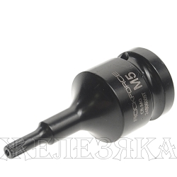 Головка-бита SPLINE ударная 1/2", M5 с отверстием ROCKFORCE RF-24806005T /1/10/300