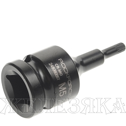 Головка-бита SPLINE ударная 1/2", M5 с отверстием ROCKFORCE RF-24806005T /1/10/300