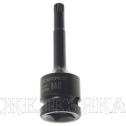 Головка-бита SPLINE ударная 1/2", M8 ROCKFORCE RF-24807808 /1/120