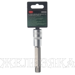 Головка-бита T70 1/2" TORX 100мм, на пластиковом держателе ROCKFORCE RF-34610070 /1