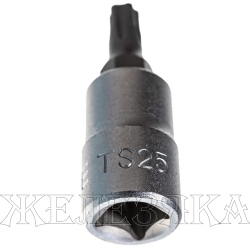 Головка-бита TORX PLUS TS25H L=32мм 1/4" 5 лучей с отверстием FORCE