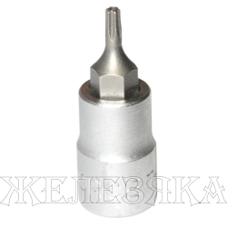 Головка-бита TORX T08Н 1/4" L=32 мм с отверстием FORCE