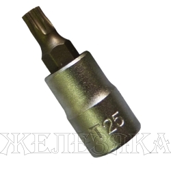 Головка-бита TORX T25Н 1/4" L=32 мм с отверстием FORCE