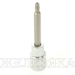 Головка-бита TORX T30H 1/2" L=100 мм c отверстием ROCKFORCE