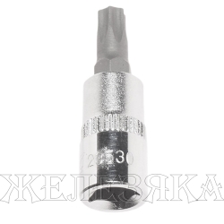 Головка-бита TORX T30Н 1/4" L=37 мм с отверстием JTC