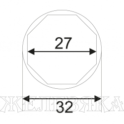 Головка для датчика КПП 1/2"х27мм 8-ми гранная JTC