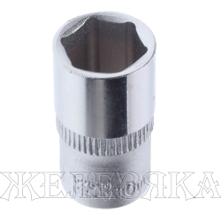 Головка торцевая 10мм 1/4" 6-гранная L=25мм ROCKFORCE RF-52510 /1/40