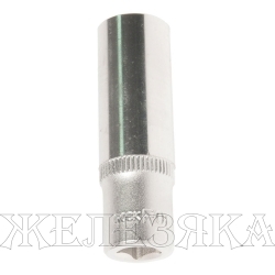 Головка торцевая 11мм 1/4" 6-гранная глубокая L=45мм ROCKFORCE RF-5255011 /1/30