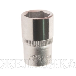 Головка торцевая 11мм 1/4" 6-гранная L=25мм ROCKFORCE RF-52511 /1/40