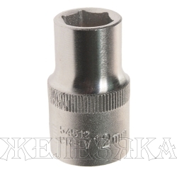 Головка торцевая 12мм 1/2" 6-гранная L=38мм ROCKFORCE RF-54512 /1/10