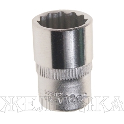 Головка торцевая 12мм 1/4" 12-гранная L=25мм ROCKFORCE RF-52912 /1/50