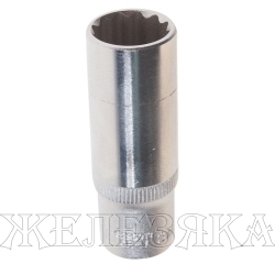 Головка торцевая 13мм 1/4" 12-гранная глубокая L=50мм ROCKFORCE RF-5295013 /1/50