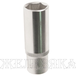 Головка торцевая 13мм 1/4" 6-гранная глубокая L=45мм ROCKFORCE RF-5255013 /1/30