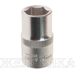 Головка торцевая 14мм 1/2" 6-гранная L=38мм ROCKFORCE RF-54514 /1/10