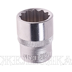 Головка торцевая 14мм 1/4" 12-гранная L=25мм ROCKFORCE RF-52914 /1/50