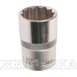 Головка торцевая 19мм 1/2" 12-гранная L=40мм ROCKFORCE RF-54919 /1/10